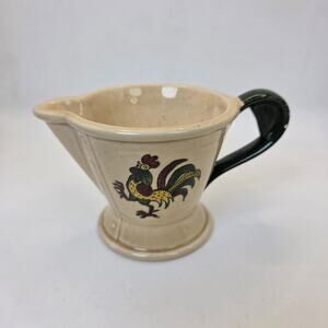 Metlox Poppytrail Rooster Creamer Pitcher Vintage California Pottery Chipped